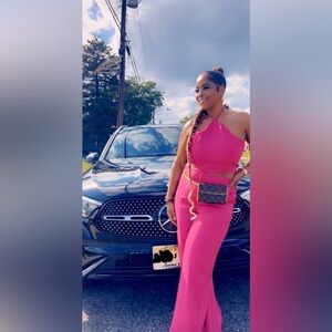 Women's Pink Halter Jumpsuit